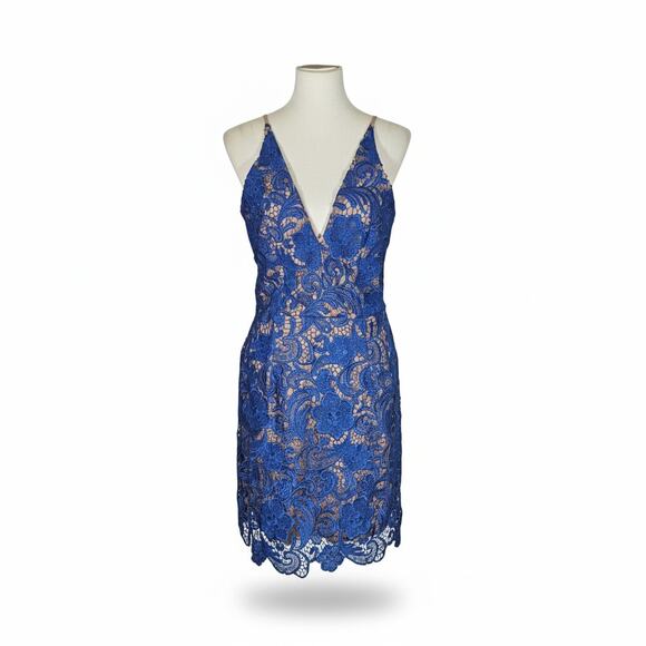 Dress The Population Allie Blue Lace Sheath Dress - Picture 3 of 7
